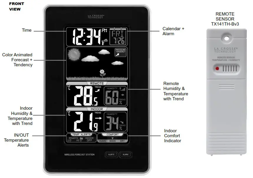 LA CROSSE 308 1425CA Wireless Color Weather Station - WIRELESS COLOR WEATHER STATION