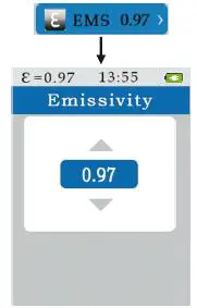 Set emissivity