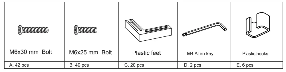 COSTWAY Wicker Sofa - Component List 2