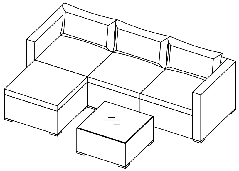 COSTWAY Wicker Sofa - sofa