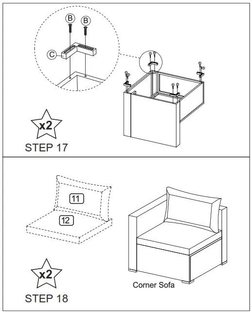 COSTWAY Wicker Sofa - step 9