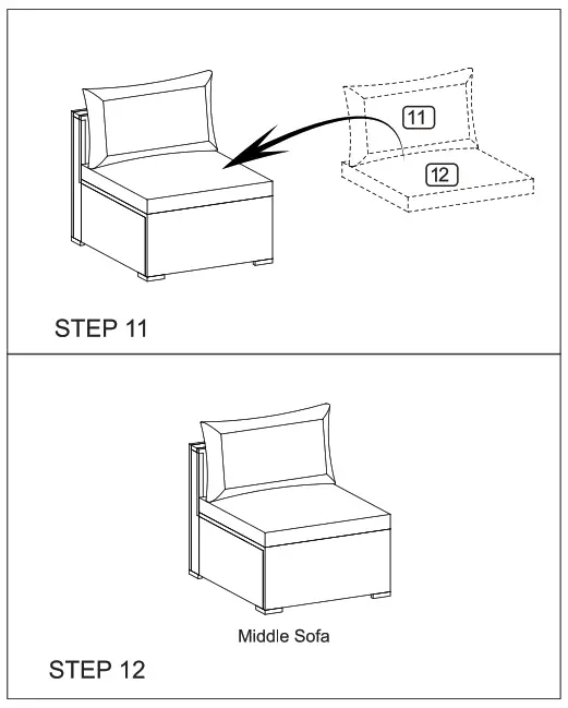 COSTWAY Wicker Sofa - step6