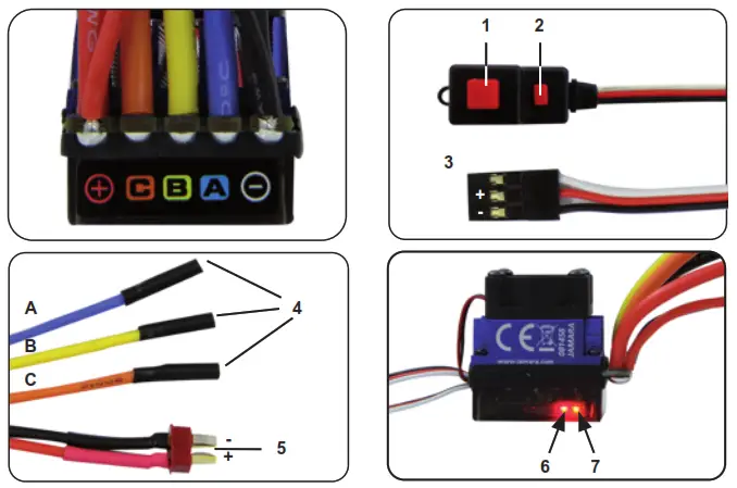 JAMARA 081458 Brushless CR B 60S Ampere Brushless 3S 60A Waterproof - Component Description