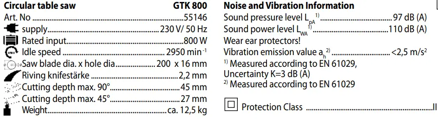 Gude GTK 800 Table Saw 2