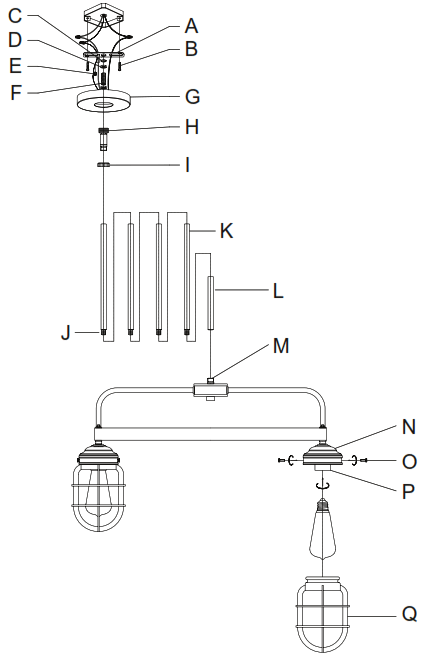 Hunter 19662 Starklake Nine Light Chandelier - overvew