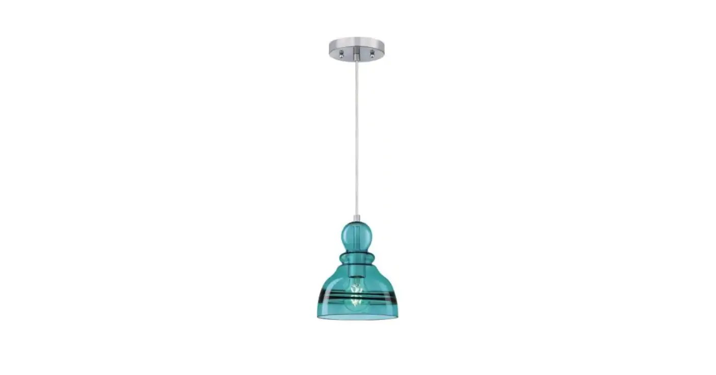 Homedepot 1-light Blue And Polished Nickel Pendant User Manual Homedepot 1-light Blue And Polished Nickel Pendant User Manual