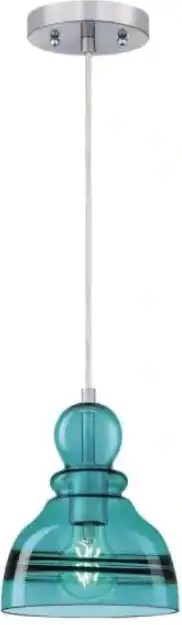 Homedepot-1-Light Blue-and-Polished-Nickel-Pendant-product