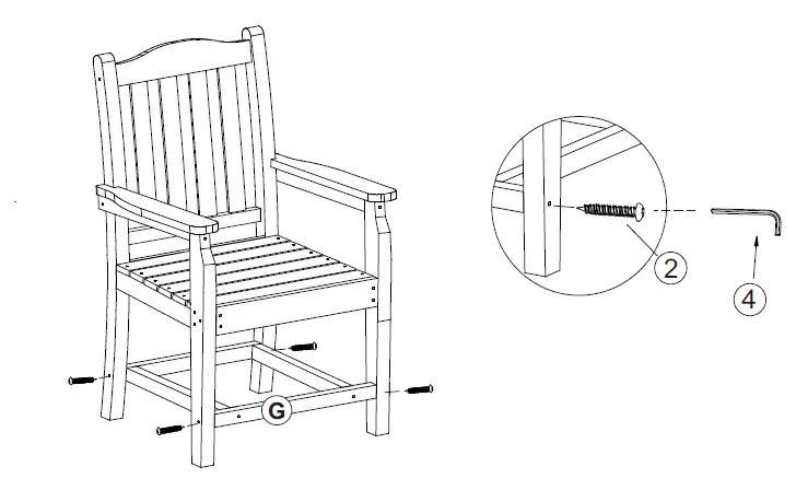 myhomore HDCT-ARM-WH7 7-Piece Plastic Retangular Outdoor Dining Set with Armrests and Beige Cushions-FIG13