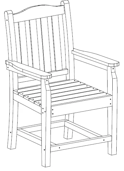myhomore HDCT-ARM-WH7 7-Piece Plastic Retangular Outdoor Dining Set with Armrests and Beige Cushions-FIG7