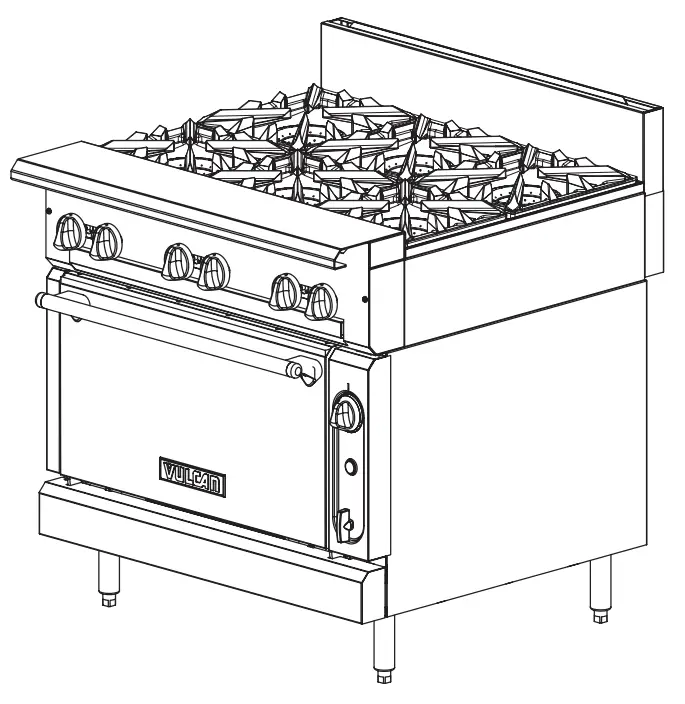 VULCAN V2BG4T V Series 36 Inch 2 Burner Heavy-Duty Thermostatic Range