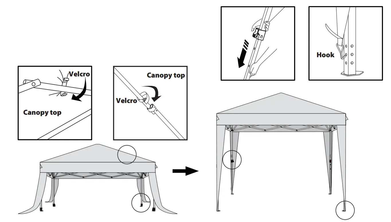 EAGLE-PEAK-U100LSK-GRN-AZ-Outdoor-InstantPop-Up-Canopy-Tent-with-Leg-Skirts-fig4
