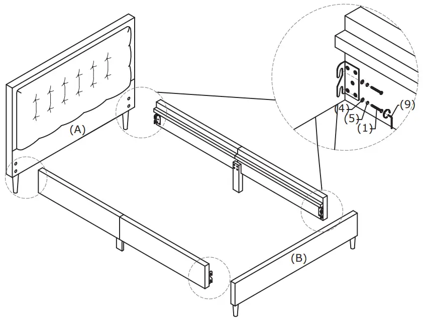 COSTWAY HU10277 Twin Bed fig 3