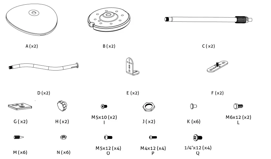 audizio HTS12 Universal Surround Sound Speaker Stands-1