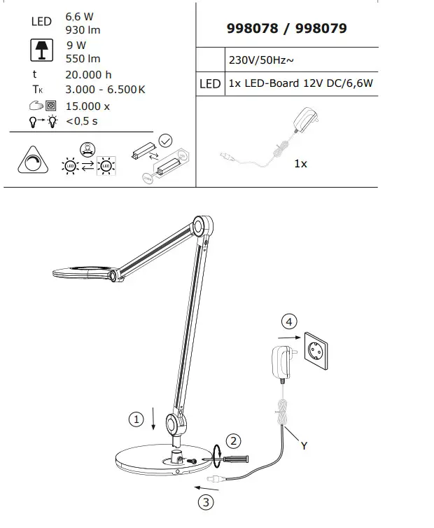 LeuchtenDireckt NIKLAS LED Table Lamp - Figure 1