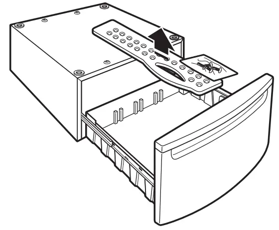 Empty pedestal drawer