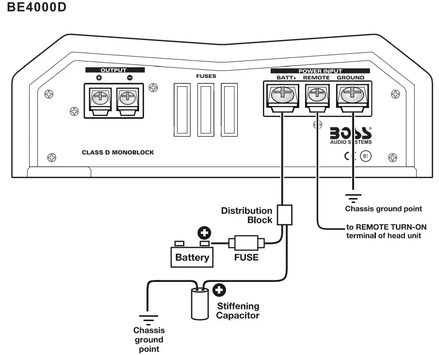 BOSS BE4000D Monoblock Class D Power Amplifier - speker 2