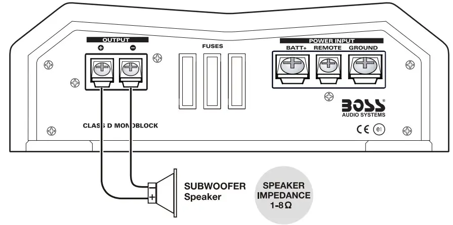 BOSS BE4000D Monoblock Class D Power Amplifier - speker