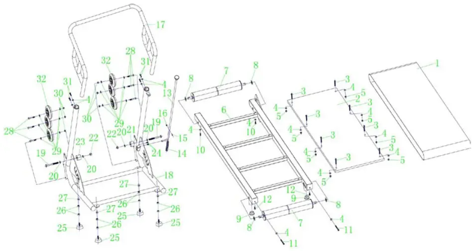 Aqua Creek Products F-WXAQJG AquaJogg Hydro Treadmill - Exploded View