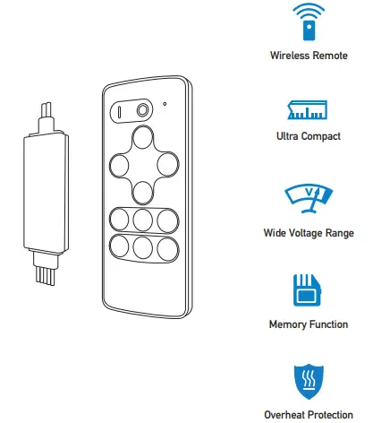 Rayrun -T122-2 -Wire-CCT-LED-Advanced-RF-Remote-Controller-FIG-1