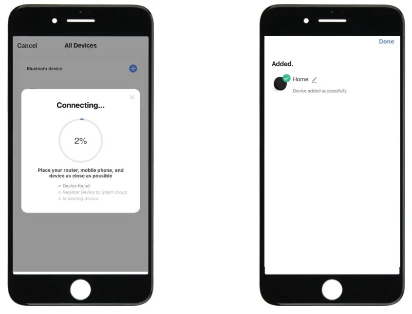 omconnect K12 Smart Key Fob - Connecting, you need to wait for few seconds to let it finish.