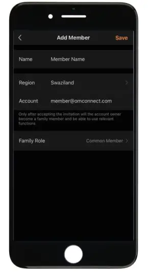 omconnect K12 Smart Key Fob - Fill up member information and set the role of the member