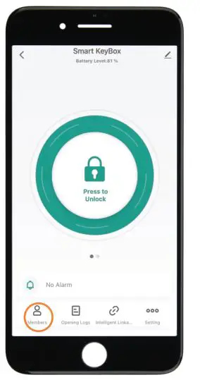 omconnect K12 Smart Key Fob - Go to “Members” to add family or other members