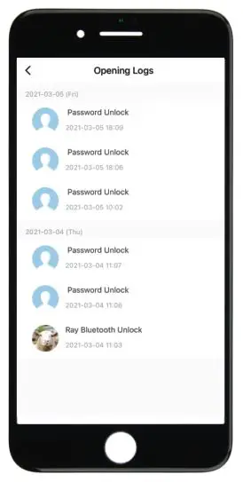 omconnect K12 Smart Key Fob - Go to “Opening Logs” to check the unlocking history