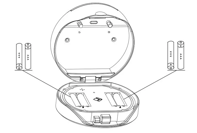 omconnect K12 Smart Key Fob - Put 4 AAA batteries into the battery dock