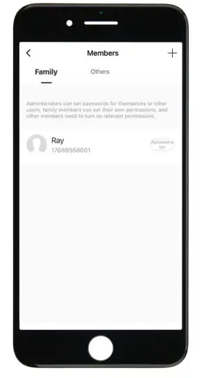 omconnect K12 Smart Key Fob - Tap “+” to add family member or other members