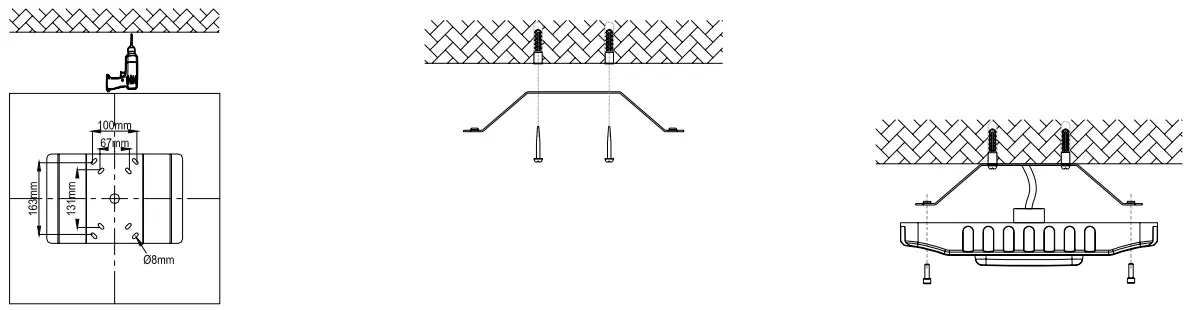 Euri Lighting ECS-150W1050 LED Square Canopy Light-FIG6