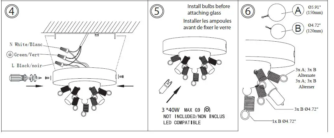 Dainolite CMT-143FH Comet 3-Light 14.25-in Aged Brass Halogen Flush Mount Light-2