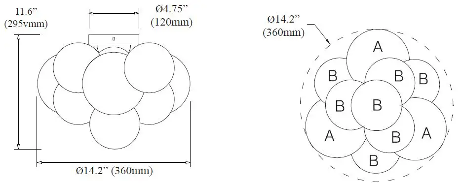 Dainolite CMT-143FH Comet 3-Light 14.25-in Aged Brass Halogen Flush Mount Light-3