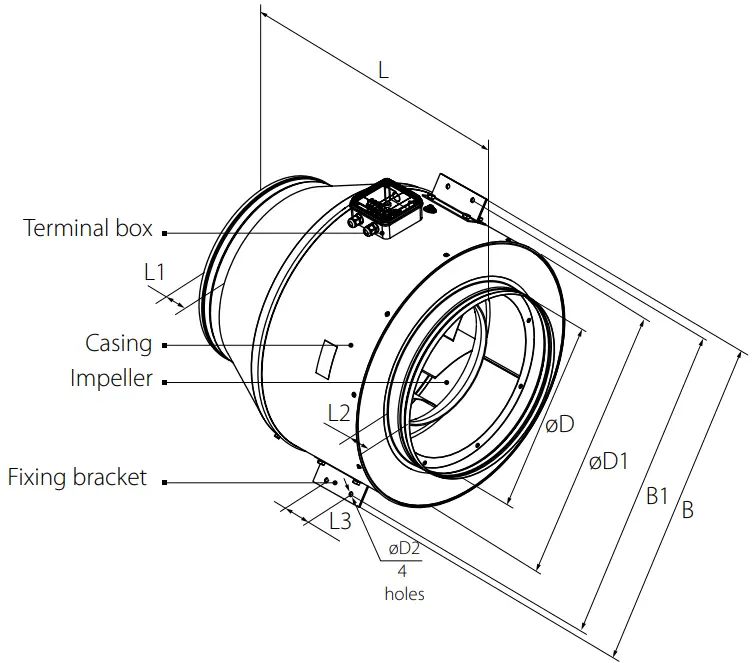 BLAUPUNKT Centro-M EC Centrifugal Inline Fan - Fig 3