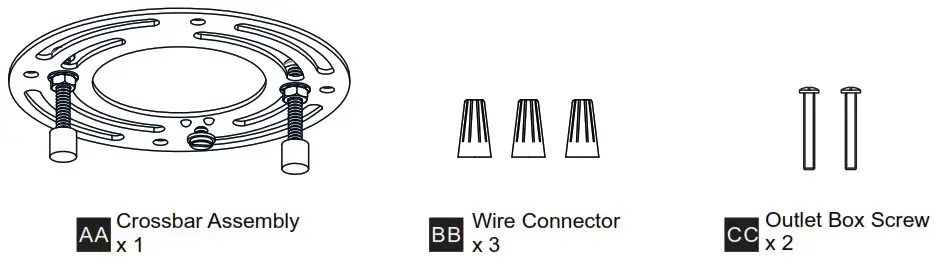 QUOIZEL QP5600MBK Bankston 4 Light Matte Black Standard Pendant - MOUNTING HARDWARE