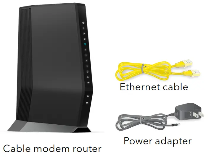 NIGHTHAWK AX8 WiFi Cable Modem Router CAX80 - Package contents