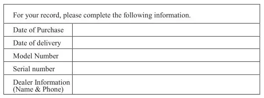 Heatwave Sauna - The New Generation Sauna - Warranty Card