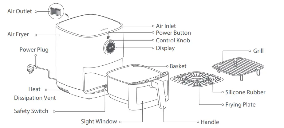 xiaomi Smart Air Fryer Pro 4L - over view