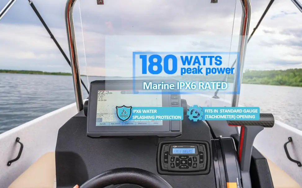 GUZARE GR306 Marine Stereo Bluetooth Waterproof Boats Golf Cart Radio - Features