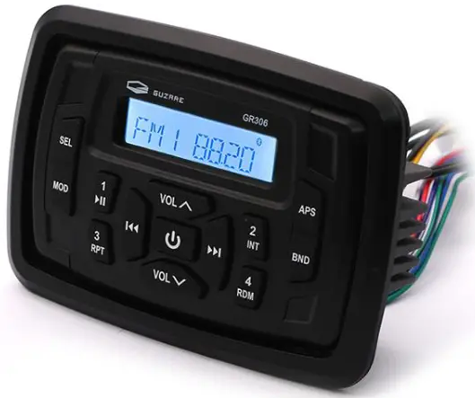 GUZARE GR306 Marine Stereo Bluetooth Waterproof Boats Golf Cart Radio
