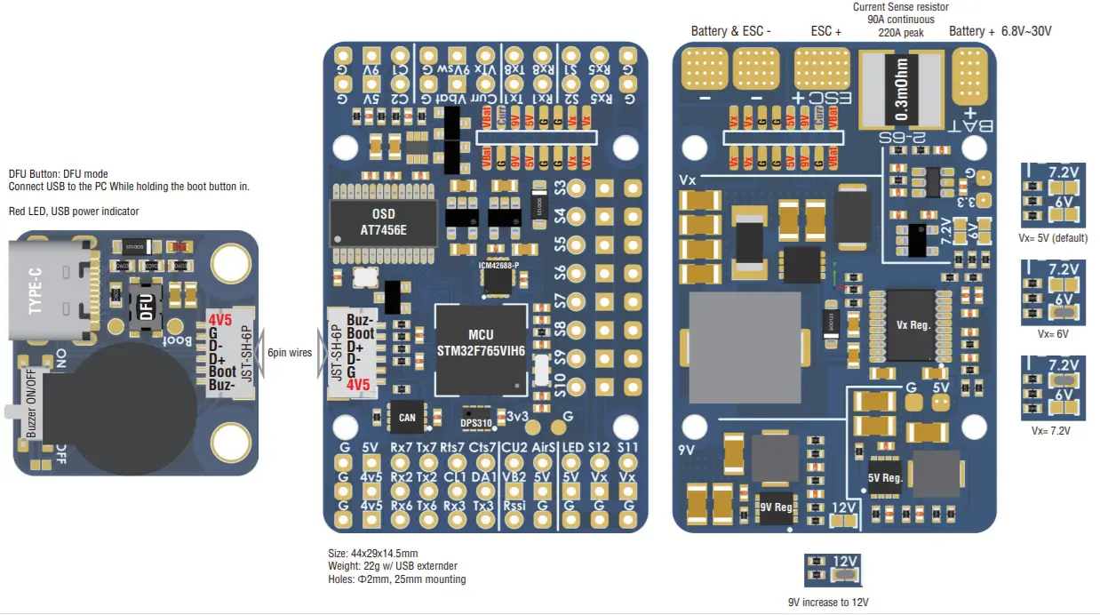 MATEKSYS F765-WSE Flight Controller -figure 1