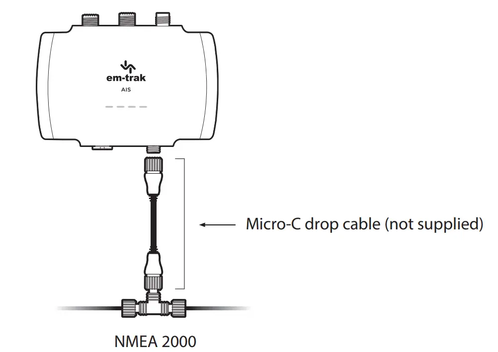 em-trak B923 Class B AIS Transceiver with Integrated Splitter - network