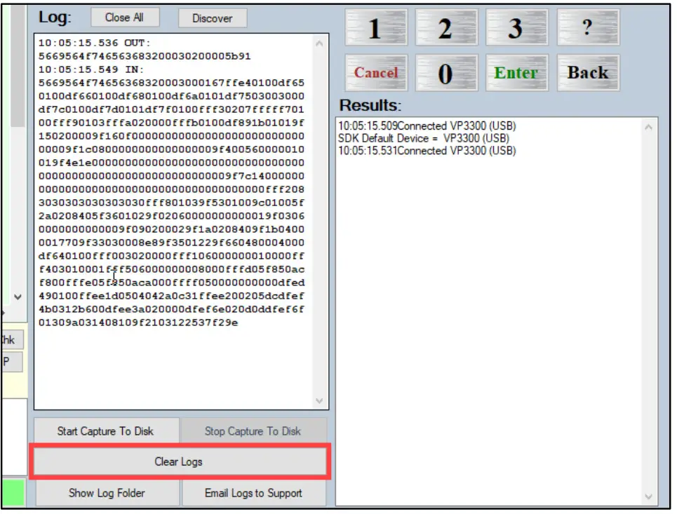 IDTECH VP3300 MagStripe EMV Contact and EMV Contactless Reader - Clear Logs