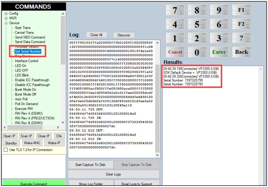 IDTECH VP3300 MagStripe EMV Contact and EMV Contactless Reader - Get Serial Number