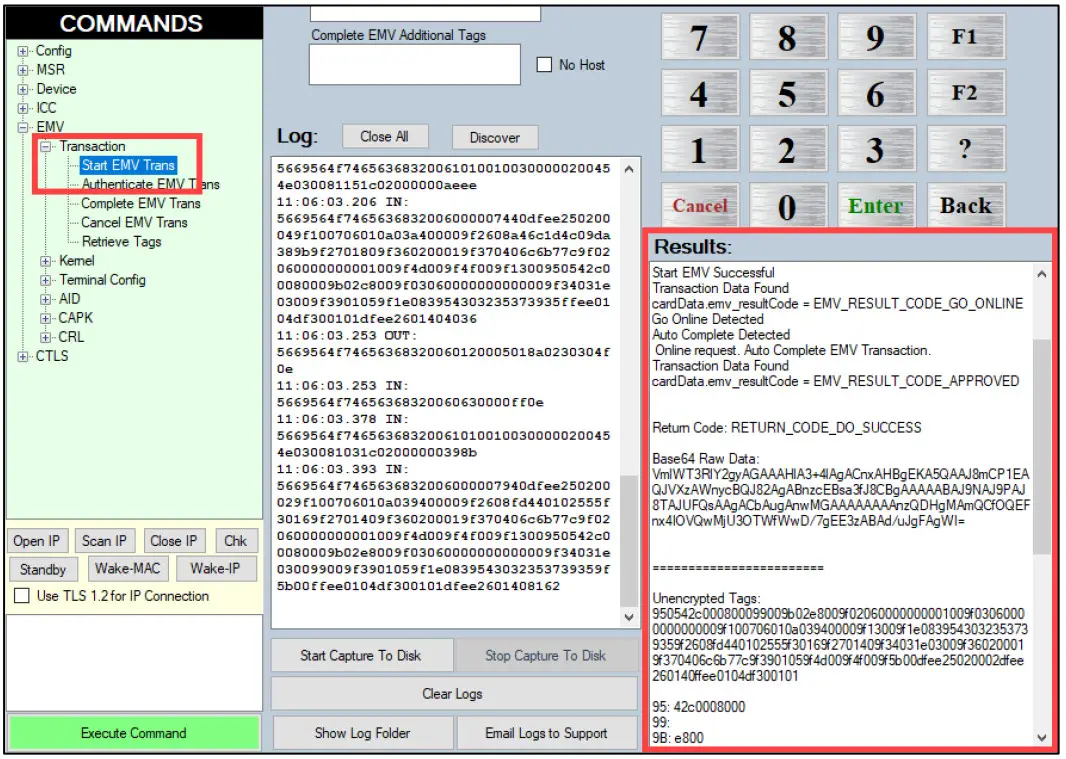 IDTECH VP3300 MagStripe EMV Contact and EMV Contactless Reader - Start EMV Trans