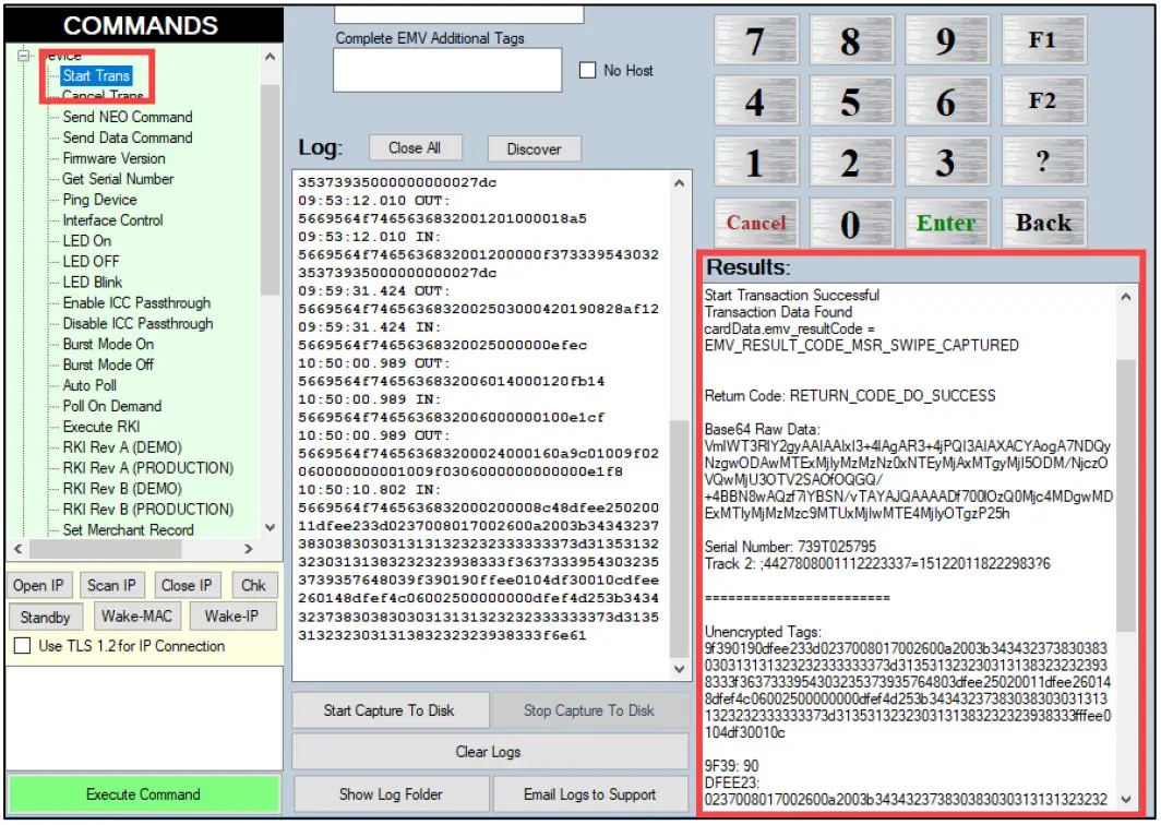 IDTECH VP3300 MagStripe EMV Contact and EMV Contactless Reader - Start Trans