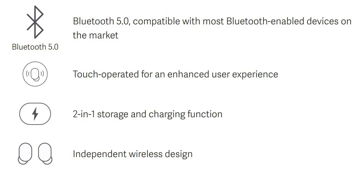 xiaomi ZBW4480GL True Wireless Earbuds User Manual - Features