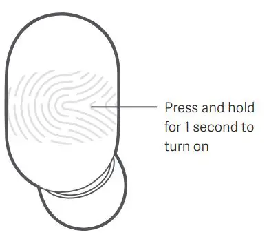 xiaomi ZBW4480GL True Wireless Earbuds User Manual - Press and hold for 1 second to turn on