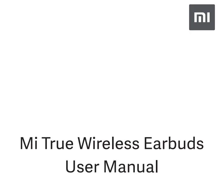 xiaomi ZBW4480GL True Wireless Earbuds User Manual