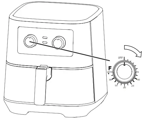 INSIGNIA NS-AF53MSS0 5 Qt. Mechanical Control- temperature knob