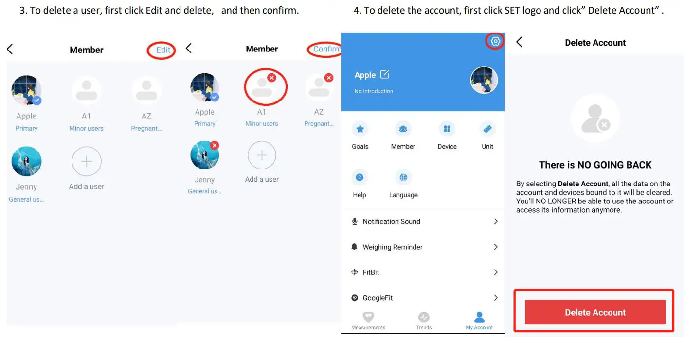 Shenzhen Shine Industrial VT730U Smart Body Weight Scale User Guide - Adding Deleting Users and Other Setting